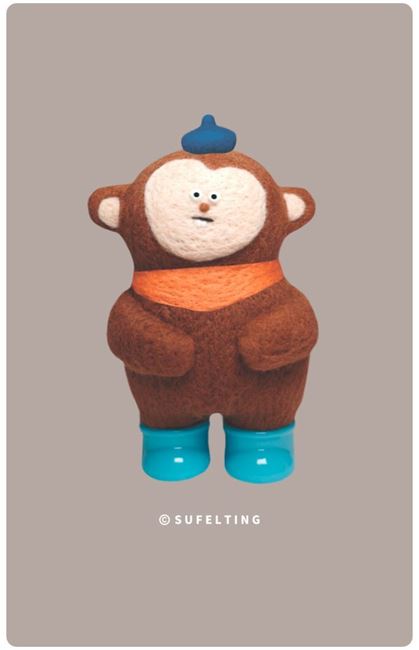圖片 Su-Felting-小猴子畫家